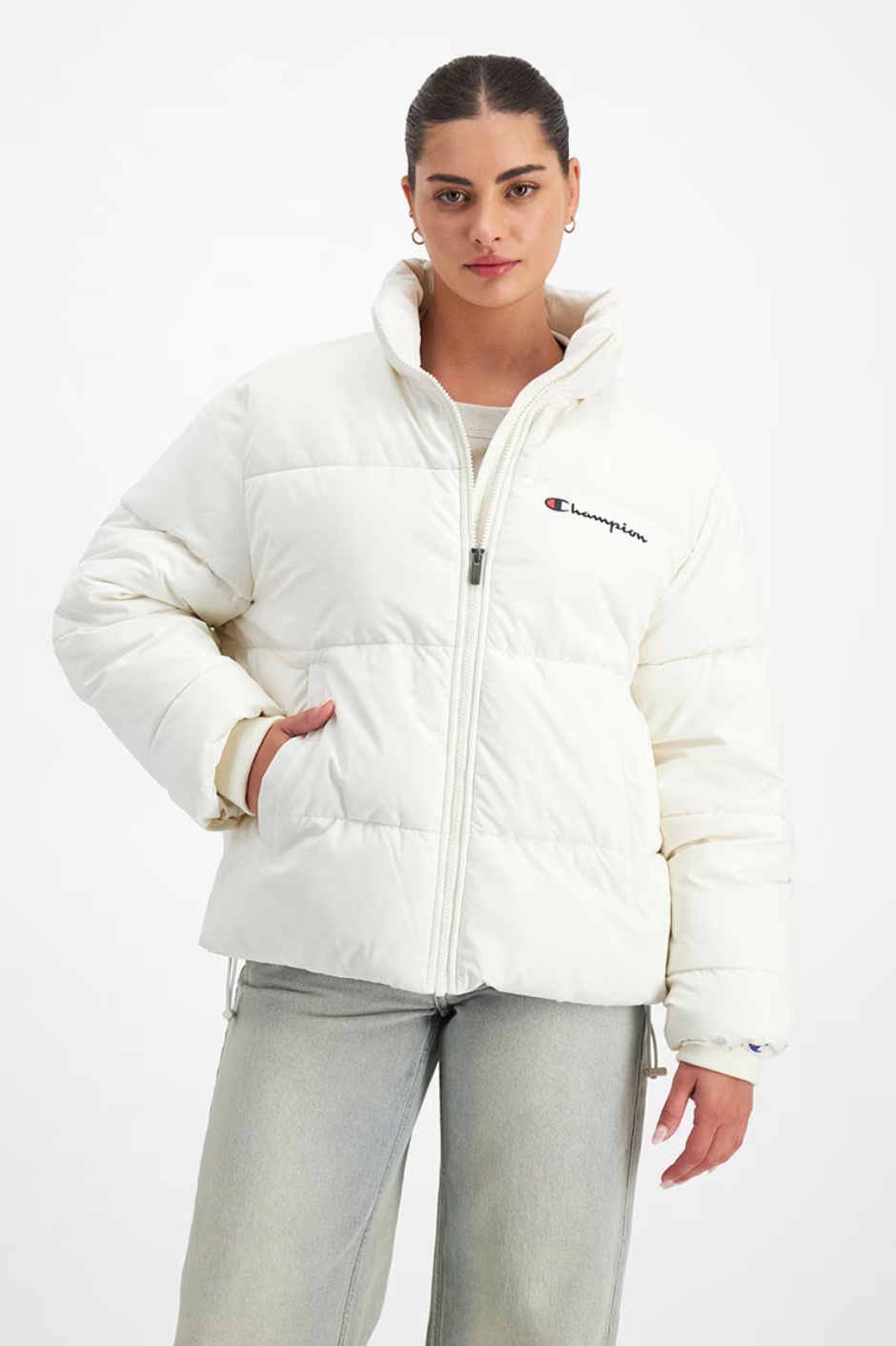 Champion Women s Rochester Athletic Puffer Jacket White Ferrari Powerhouse Sports