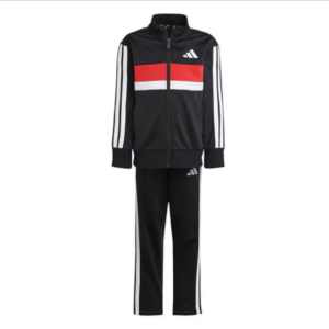 Adidas Kid's 3-Stripes Tiberio Tracksuit (Black/White/Pure Ruby)