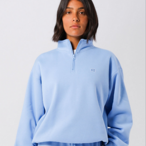 Russell Athletic Women's R Logo 1/4 Zip (Clear Sky Blue)