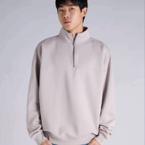 Champion Men's Tonal Quarter Zip Crew (Pearl Oyster)
