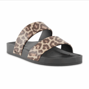 Lightfeet Arch Support Double Strap Slides (Leopard/Black)