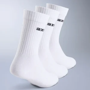 2XU Cotton Crew Socks 3 Pack (White/Black)