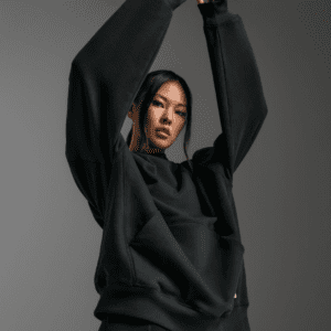 2XU Unisex EZ Oversized Organic Cotton Hoodie (Black/Black)