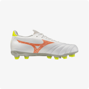 Mizuno Kid's Neo V Beta Select Jr FG (White/Lava Orange/Evening Primrose)